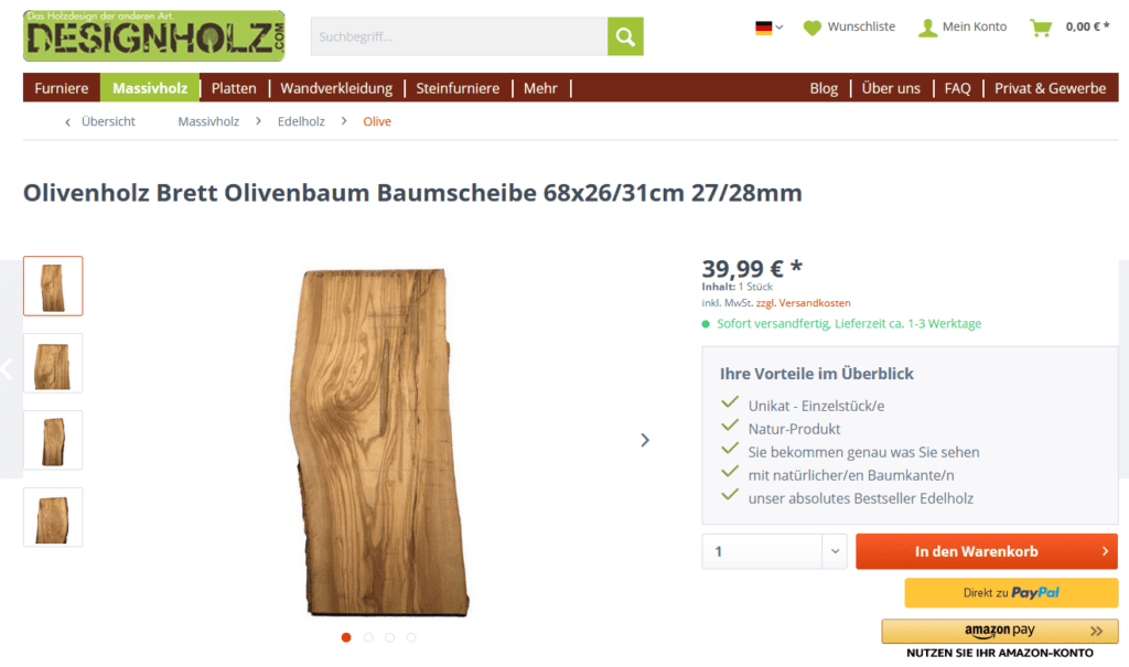Bester Online Shop für Holz