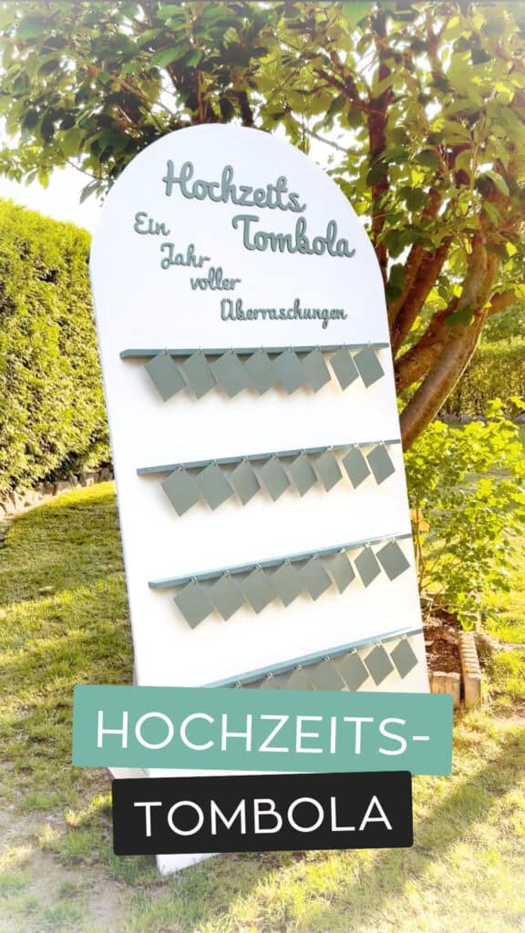 DIY Hochzeits-tombola als klappbare Aufstellwand