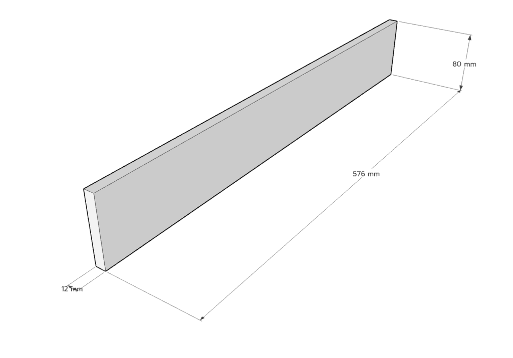 Cornhole Board Bauplan: Seitenteil kurz