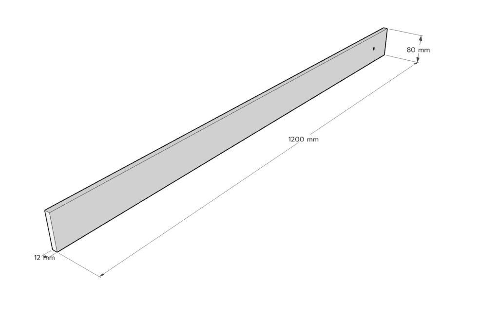 Cornhole Board Bauplan: Seitenteil lang