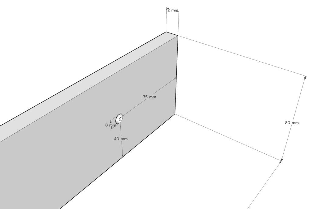 Cornhole Board Bauplan: Seitenteil lang Detail